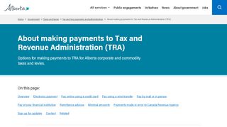 
                            8. About making payments to Tax and Revenue ... - alberta.ca