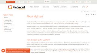 
                            3. About MyChart | Piedmont Healthcare