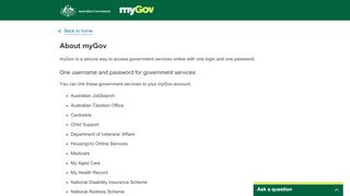 
                            9. About myGov