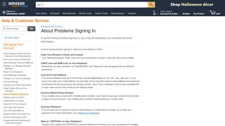 
                            2. About Problems Signing In - Amazon.com