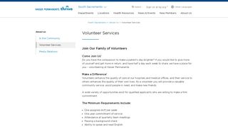 
                            4. About South Sacramento 'Volunteer Services' - Kaiser ...