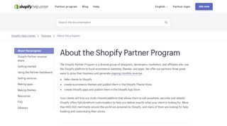 
                            7. About the Shopify Partner Program · Shopify Help Center