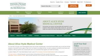 
                            8. About The University of Vermont Health ... - Alice Hyde Medical Center