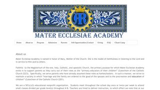 
                            5. About us - Mater Ecclesiae Academy