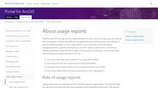 
                            8. About usage reports—Portal for ArcGIS | ArcGIS Enterprise