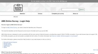 
                            8. ABS Online Survey - Login Help
