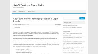 
                            3. ABSA Bank Internet Banking: Application & Login Details