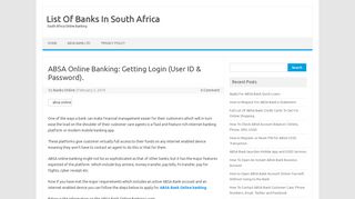 
                            2. ABSA Online Banking: Getting Login (User ID & Password).