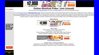 
                            3. Absolute Poker .com - Hundreds of tables with …