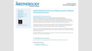 
                            7. Abstracts - ANESTHESIOLOGY® Annual Meeting - American Society ...