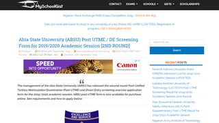 
                            6. ABSU Post UTME / DE Screening Form for 2019/2020 ...