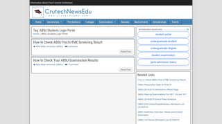 
                            4. ABSU Students Login Portal - edu.crutechnews.com