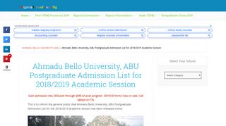 
                            7. ABU Postgraduate Admission List 2018/2019 Released