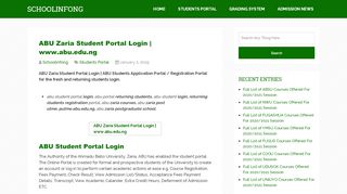 
                            3. ABU Zaria Student Portal Login | www.abu.edu.ng ...