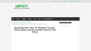 
                            8. Abuad Eportal: How To Register Courses, Check Result And Pay ...