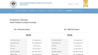 
                            9. Academic Calendar 2018-2019 | Abu Dhabi International (Pvt.) School