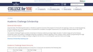 
                            8. Academic Challenge Scholarship - Arkansas Department of Higher ...