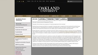 
                            3. Academic Employment - Oakland University