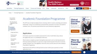 
                            5. Academic Foundation Programme - The Medic Portal Professional