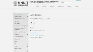 
                            2. Academic Portal Login - mnnit