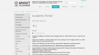 
                            7. Academic Portal - MNNIT Allahabad