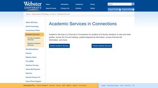 
                            3. Academic Services in Connections | Webster University