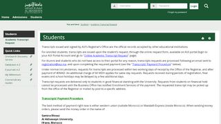 
                            8. Academic Transcript Request - Main View | Academic ... - My AUI