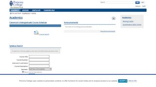 
                            2. Academics - Home | Portal - Pomona College Portal