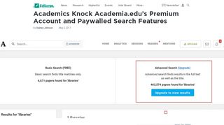 
                            6. ​Academics Knock Academia.edu's Premium Account and ...