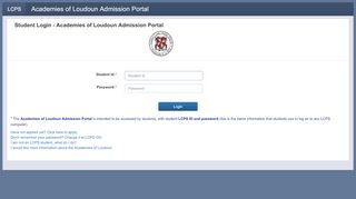 
                            1. Academies of Loudoun Admission Portal - Loudoun County Public ...