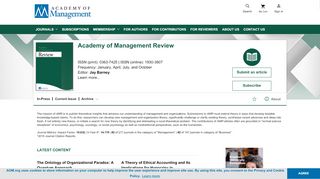 
                            7. Academy of Management Review - AOM Journals