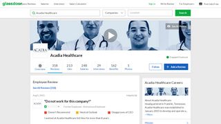 
                            7. Acadia Healthcare - Do not work for this company! | Glassdoor