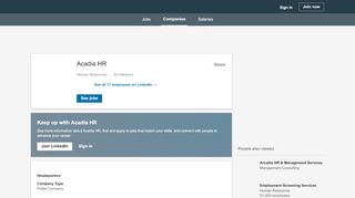 
                            6. Acadia HR | LinkedIn