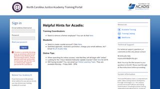 
                            4. Acadis e-learning portal - North Carolina Justice Academy ...