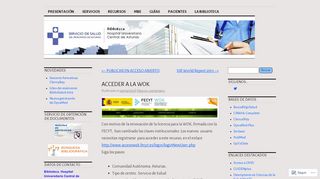 
                            2. ACCEDER A LA WOK | Biblioteca del Hospital Universitario ...