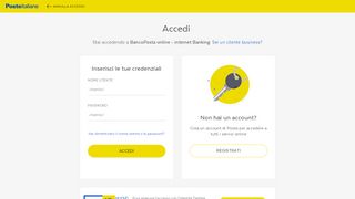 
                            2. Accedi o Registrati - Poste Italiane