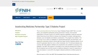
                            2. Accelerating Medicines Partnership: Type 2 Diabetes Project | FNIH