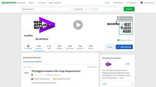 
                            6. Accenture - My Biggest mistake in life. Huge disapointment. | Glassdoor