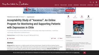 
                            4. Acceptability Study of “Ascenso”: An Online Program for ...