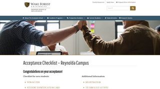 
                            4. Acceptance Checklist - Reynolda Campus | Wake Forest Graduate ...
