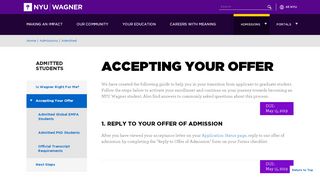 
                            3. Accepting Your Offer | NYU Wagner