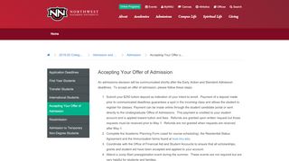 
                            5. Accepting Your Offer of Admission - Northwest Nazarene ...