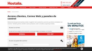 
                            2. Acceso clientes | panel de control | correo web ... - Hostalia