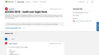 
                            6. ACCESS 2010 - multi user login form - Microsoft Community