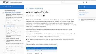 
                            1. Access a NetScaler - Citrix.com