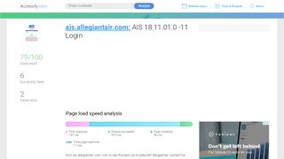 
                            8. Access ais.allegiantair.com. AIS 18.11.01.0 -11 Login