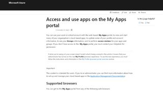 
                            6. Access and use apps on the My Apps portal - Azure Active Directory ...