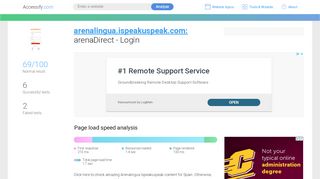 
                            3. Access arenalingua.ispeakuspeak.com. arenaDirect - Login