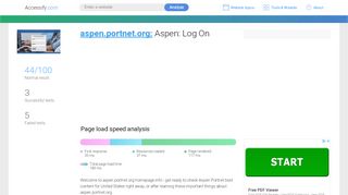 
                            5. Access aspen.portnet.org. Aspen: Log On