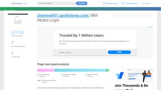 
                            3. Access chenmail01.apollotyres.com. IBM iNotes Login